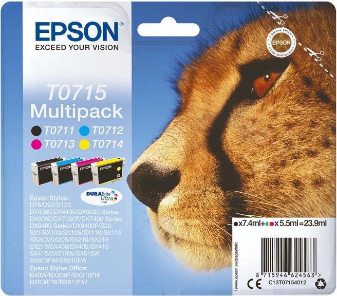 EPSON Cartuccia originale Epson T071540 multipack nero e tricromia